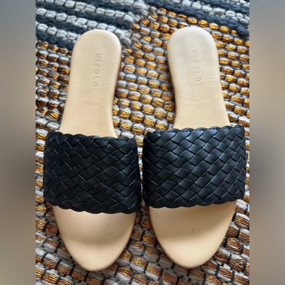 Nisolo Black Woven Sandals